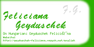 feliciana geyduschek business card